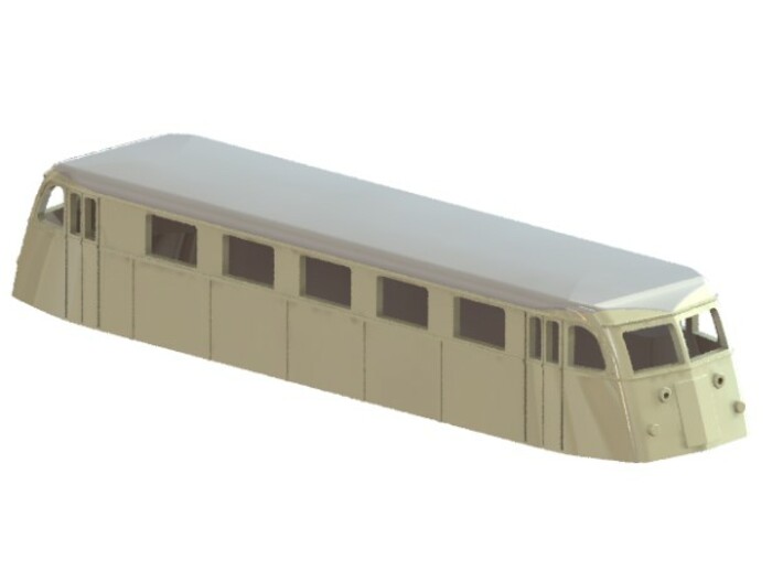 Swedish railcar Yo1 N-scale 3d printed CAD-model