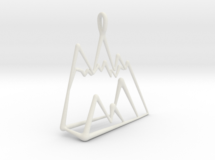 chic minimalist geometric mountain necklace charm 3d printed