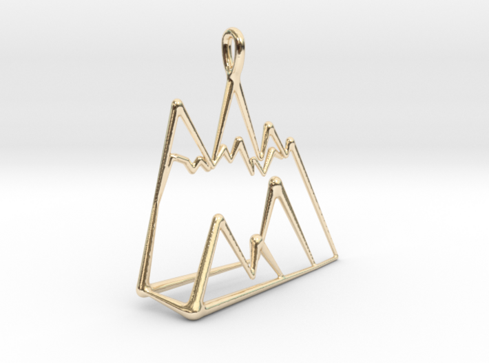 chic minimalist geometric mountain necklace charm 3d printed