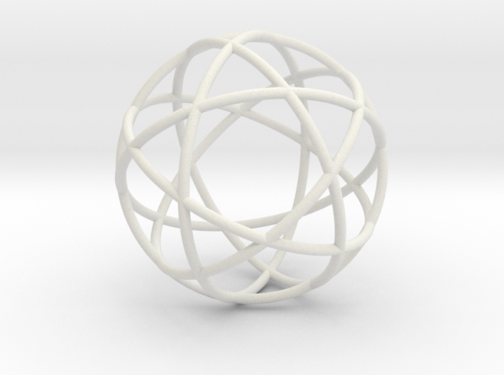 Penta Sphere pendant, .6&quot; diam. 3d printed