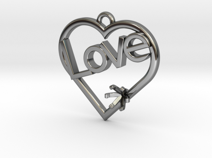 Heart Pendant &quot;Love&quot; (Offset 4.28mm) 3d printed