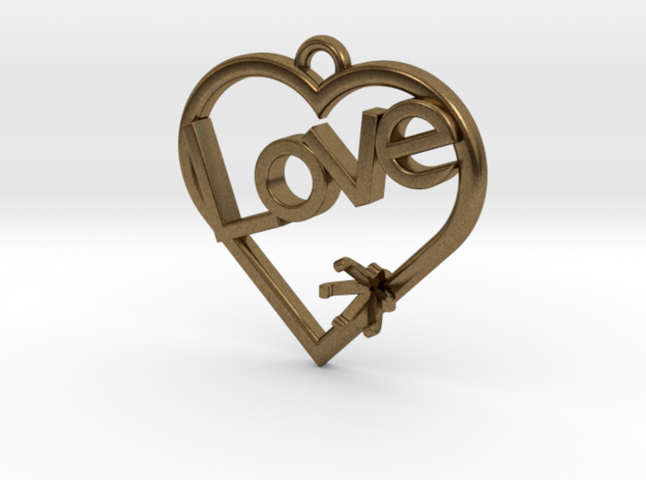 Heart Pendant &quot;Love&quot; (Offset 4.28mm) 3d printed