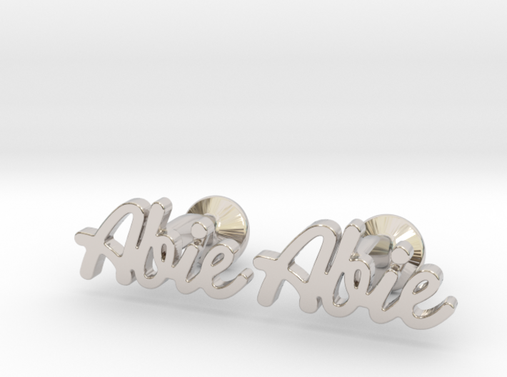 Custom Name Cufflinks - &quot;Abie&quot; 3d printed