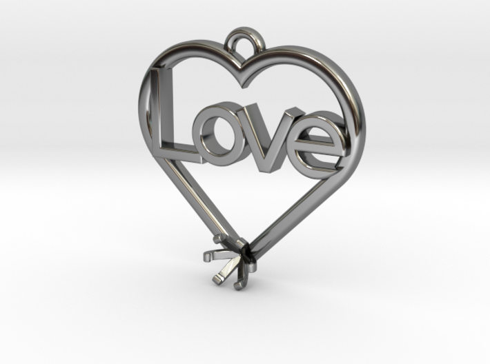 Heart Pendant &quot;Love&quot; (Mount 4.28mm) 3d printed