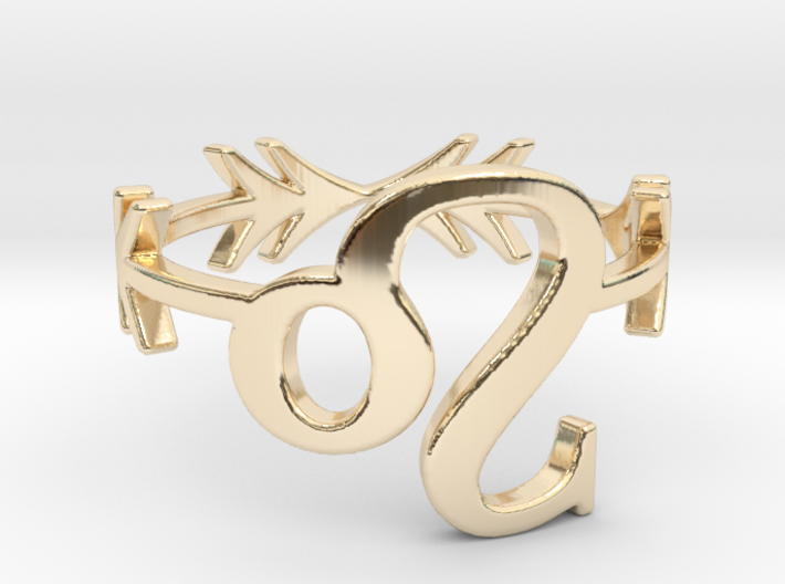 tribal arrow minimalist Leo zodiac ring 3d printed