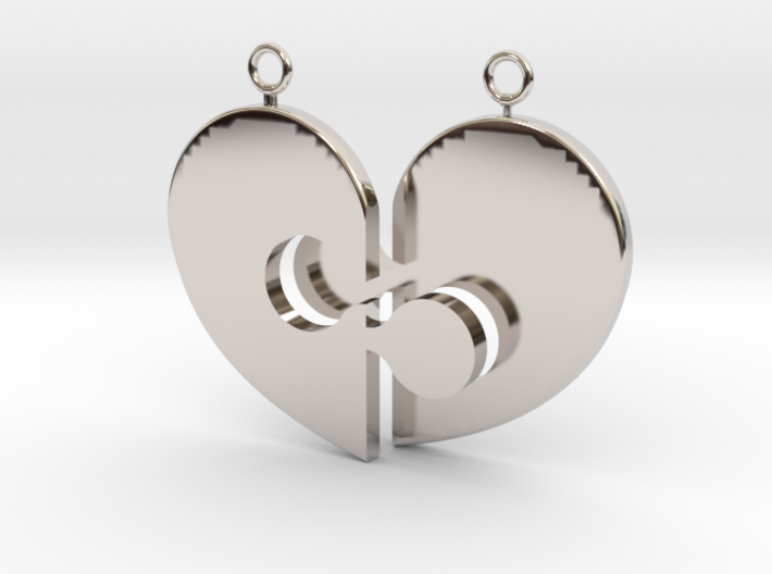 Heart Necklace Halves 3d printed