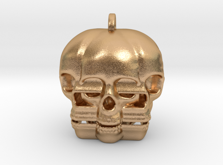 Distraught Skull Keychain/Pendant 3d printed