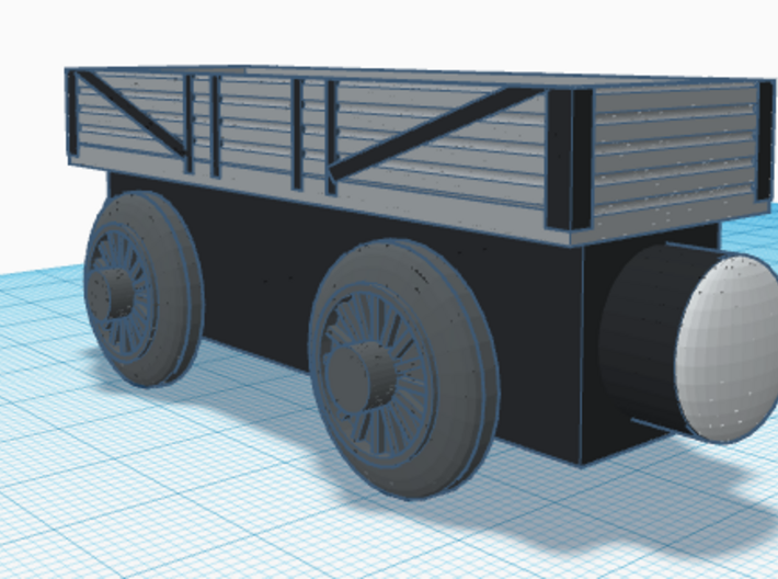 Wooden Railway Scale - 4 Plank Truck 3d printed 