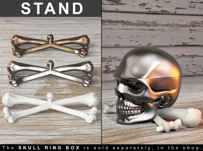 BONE X STAND for the Skull Ring Box 3d printed The Ring Box itself and the Insert Ring Holder are sold separately.