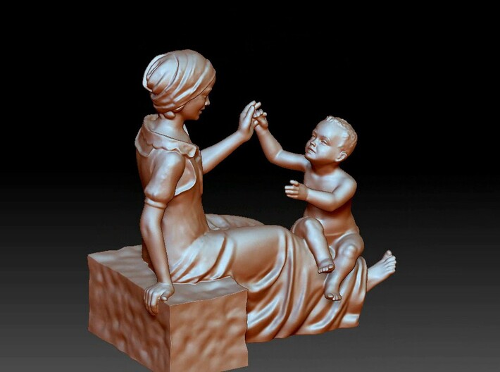 Son and Mother Decorative Ornaments Figurine 3d printed 