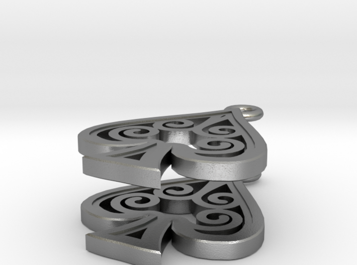 Ace Earrings - Spades 3d printed