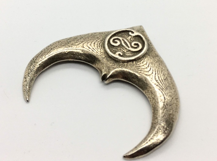 Goblin King Pendant 3d printed Polished Bronzed-Silver Steel Pendant