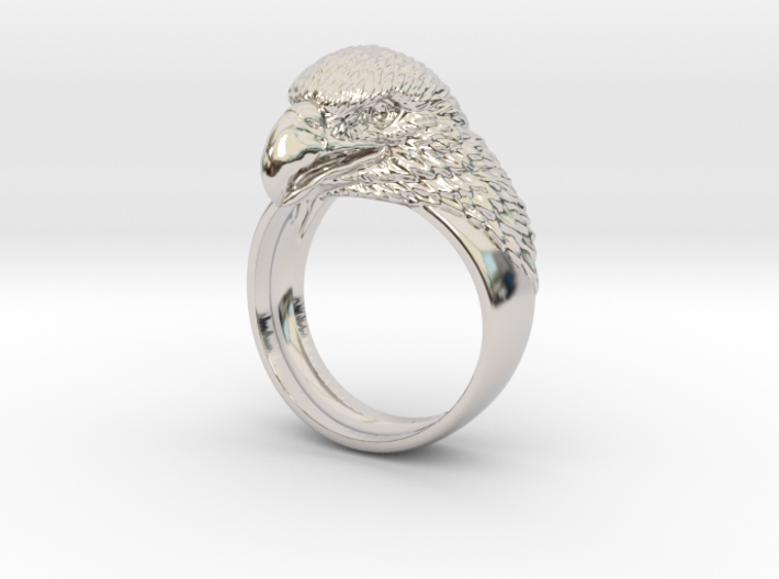 Eagle head ring bird jewelry 3d printed