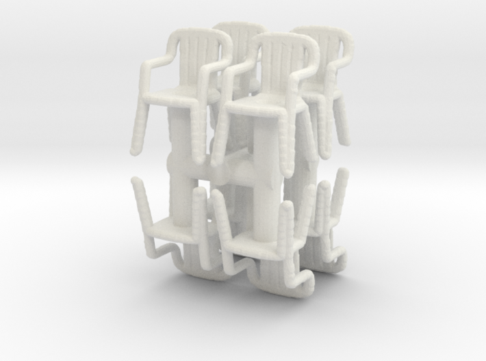 Plastic Chair (x8) 1/100 3d printed