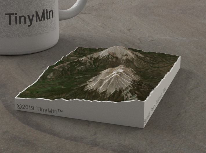 Spanish Peaks, Colorado, USA, 1:100000 3d printed 