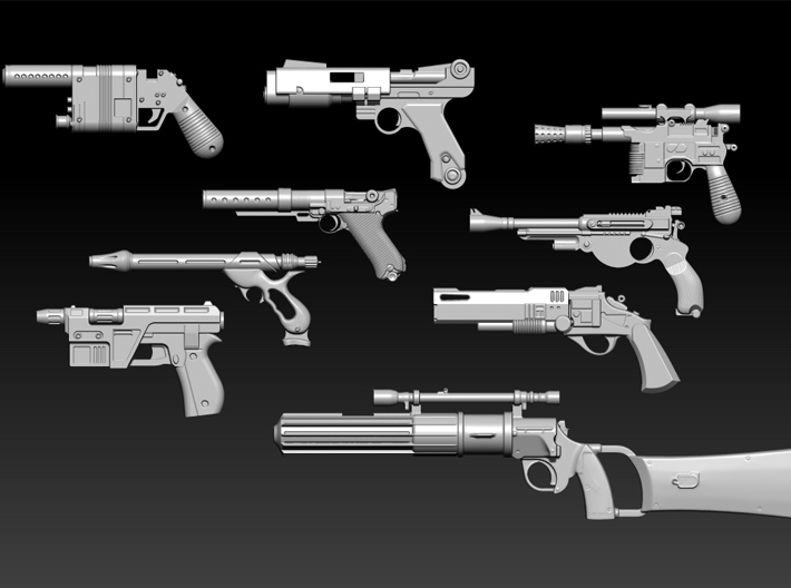Assorted blaster collection 1:6 scale 3d printed 