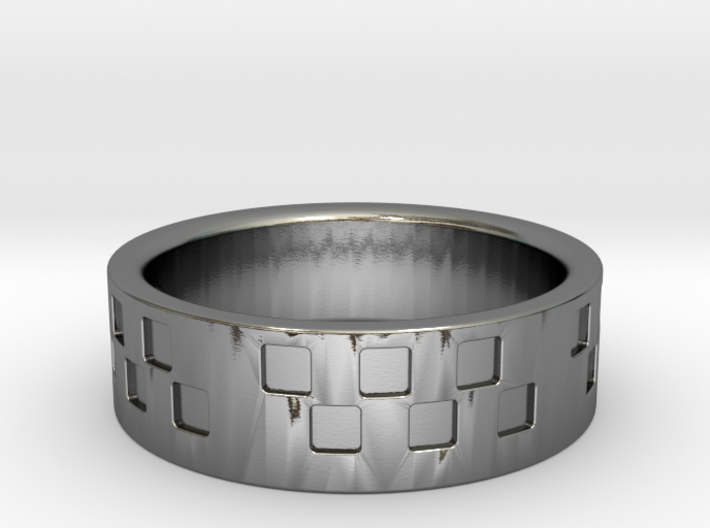 Checkered Ring 3d printed 
