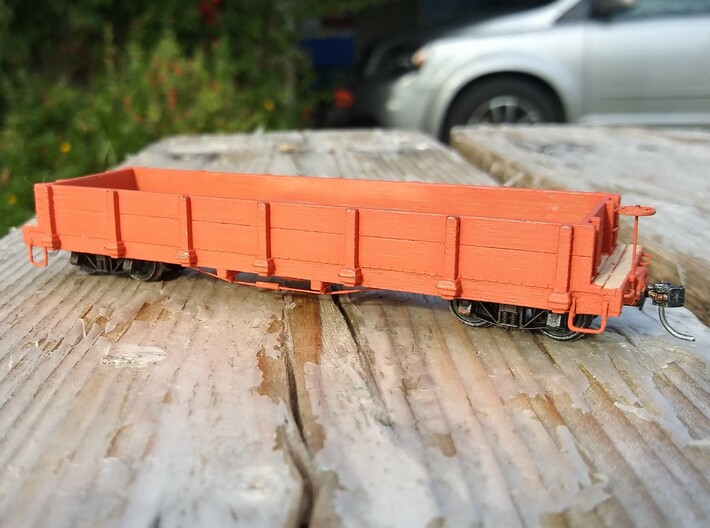 HOn3 Gondola Car 3d printed This is what the car looks like with truss rods and grab irons added (not included).