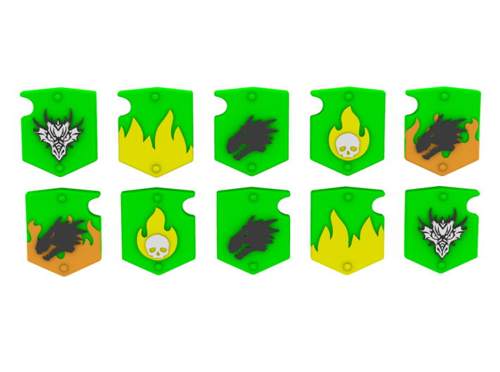Space Dragons Shoulder Shields 3d printed 