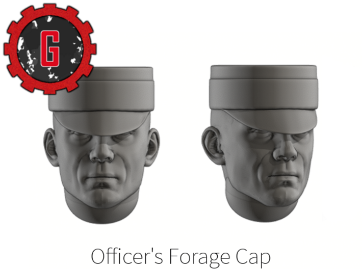 28mm Heroic Scale Officer's Forage Cap (50 heads) 3d printed