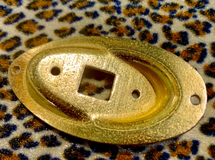 Strat-compatible USB-B JackPlate 3d printed Polished Gold Steel
