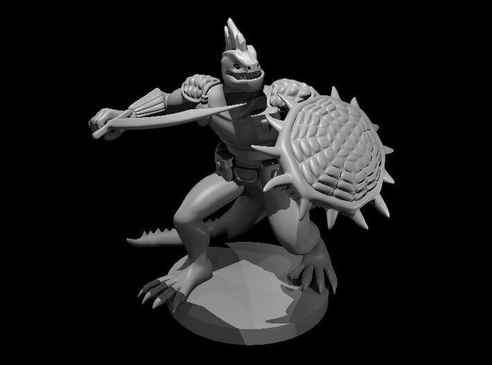 Lizardfolk Fighter with Scimitar and Shield 3d printed