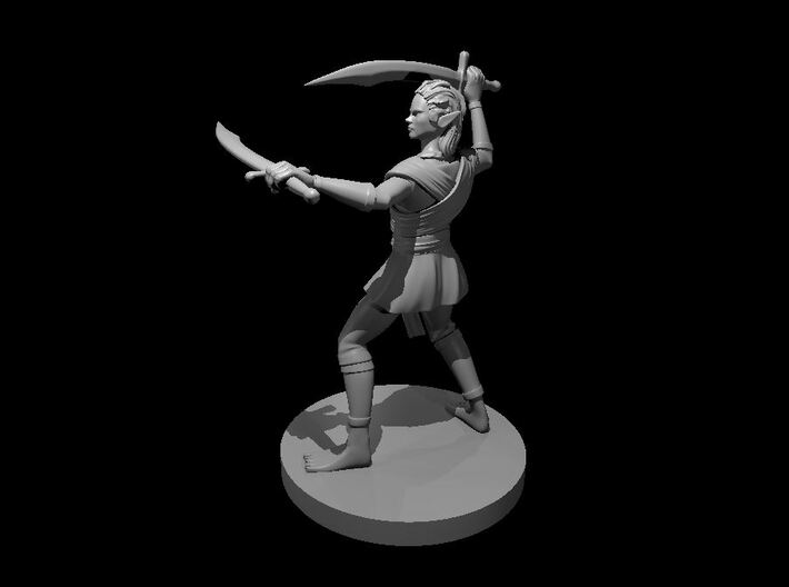 Female Elven Two Scimitar Jungle Fighter 3d printed