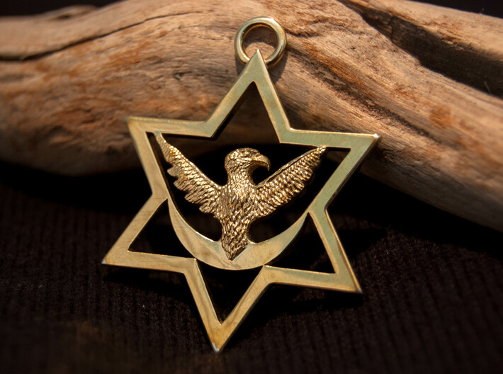 Six Pointed Eagle and Star Pendant 3d printed Add a caption...