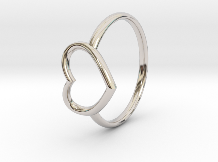 Small Open Heart Ring 3d printed