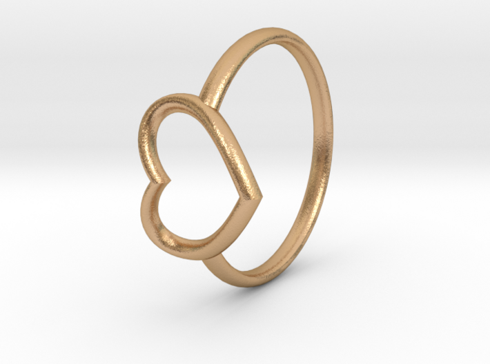 Small Open Heart Ring 3d printed