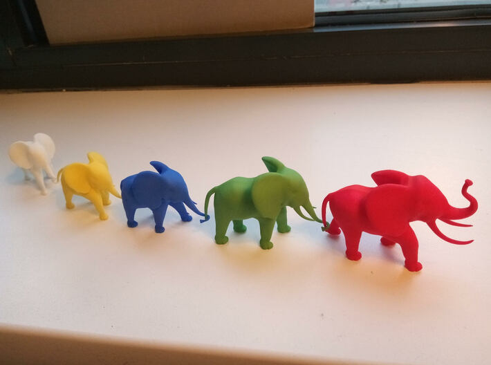 Elephant C 3d printed All elephants in my shop (A,B,C,D) combined into one family