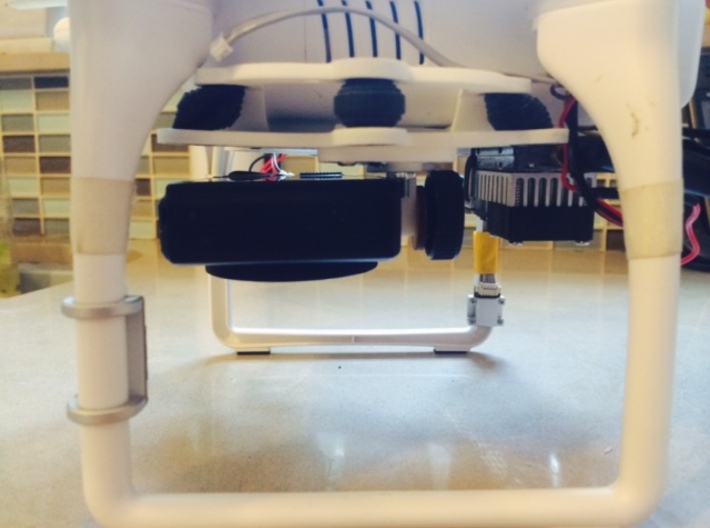 DJI Phantom 2 Universal Camera Mount 3d printed A customers setup with a horizontal mount