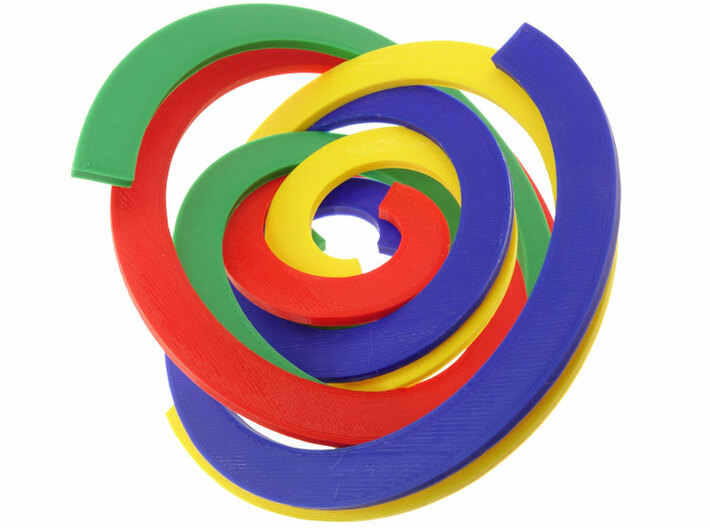 Four Interlocking Spirals 3d printed 
