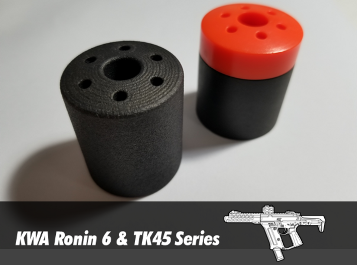 Suppressor End Cap - KWA Ronin 6 &amp; TK45 3d printed KWA Ronin 6 &amp; TK45 - Suppressor Black