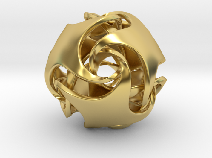 Twisted Geometric Pendant - Hexa 3d printed