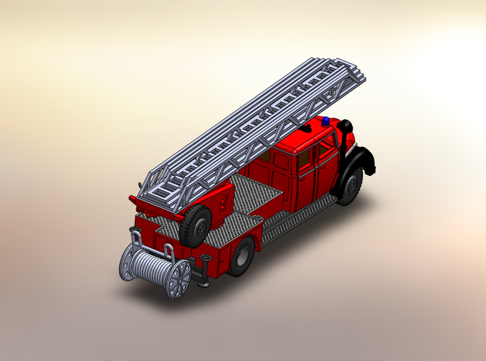 Magirus Feuerwehr mit Drehleiter 120 3d printed 