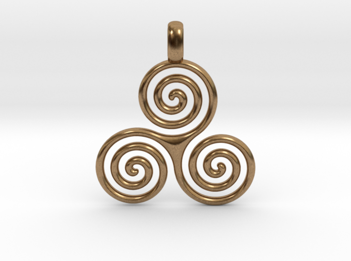 TRIPLE SPIRAL Minimal Symbol Jewelry Pendant 3d printed