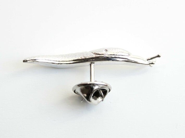 Slug Lapel Pin - Science Jewelry 3d printed Slug lapel pin in polished silver