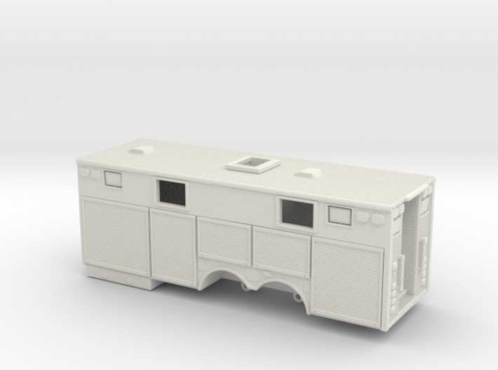 1/87 KME Heavy Rescue body with side windows and r 3d printed