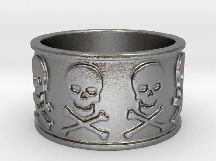 12 Skull and crossbones Ring Size 7.5 3d printed