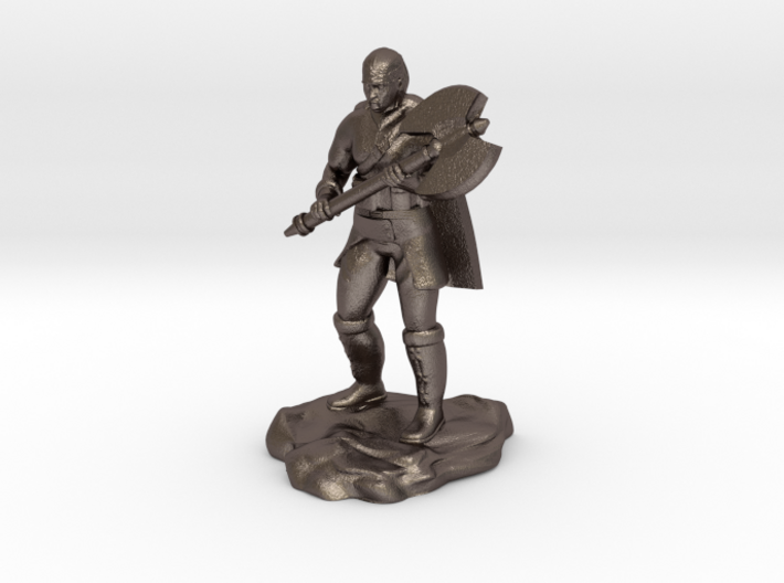Half Orc Barbarian Soldier with Axe 3d printed