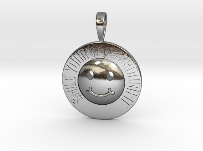 Smile Your Way Through It Coin Pendant 3d printed