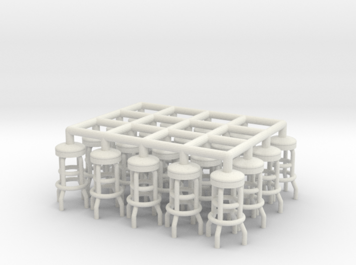 50's soda fountain bar stool 02. 1:50 Scale 3d printed