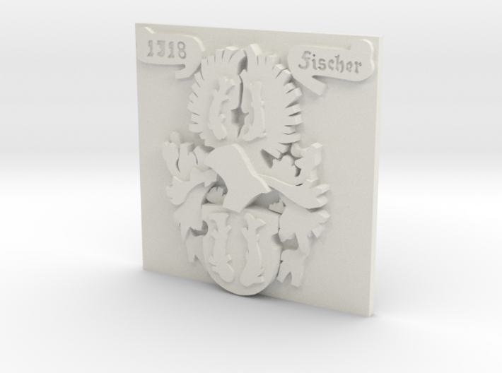 Fischer Family Crest - 1.5 Inch Square 3d printed