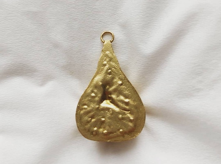 Fig Pendant, Brass 3d printed 