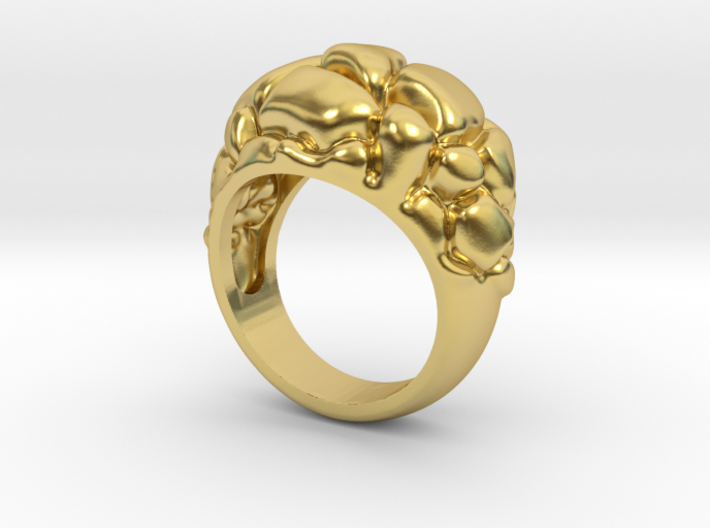 Woman's Future Ring, Gold Steel, with 573 code 3d printed