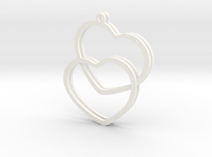 2 Hearts earrings 3d printed