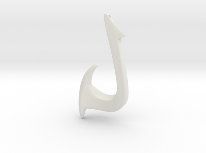 Cosplay Charm - Fish Hook (curved with hole) 3d printed
