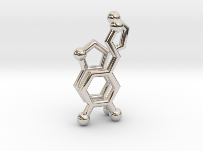Serotonin + Dopamine Molecule Earrings 3d printed
