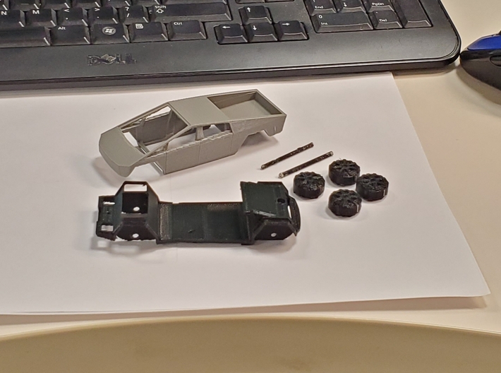 4" x 1.25" Cyber truck (Body only)  , scaled down  3d printed Body only see other part 